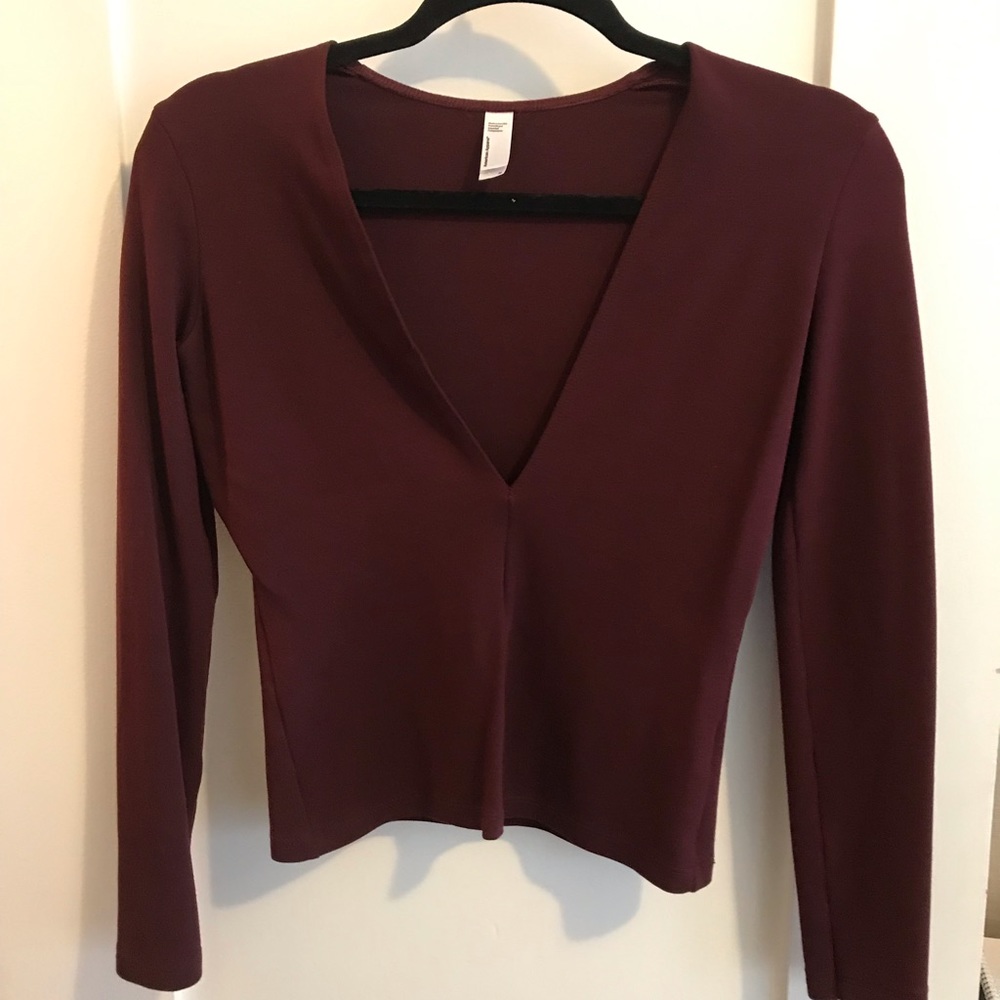 American Apparel Plunged Neck fitted top